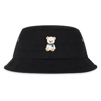 Kuschelteddy mit blauem Schal - Kinder Bucket Hat - Schwarz - Vorne