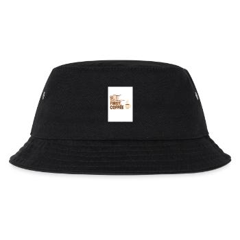 But First, Coffee Spruch Design - Kinder Bucket Hat - Schwarz - Vorne