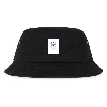 Three intertwined hearts in neon colors - Kids’ Bucket Hat - black - Front