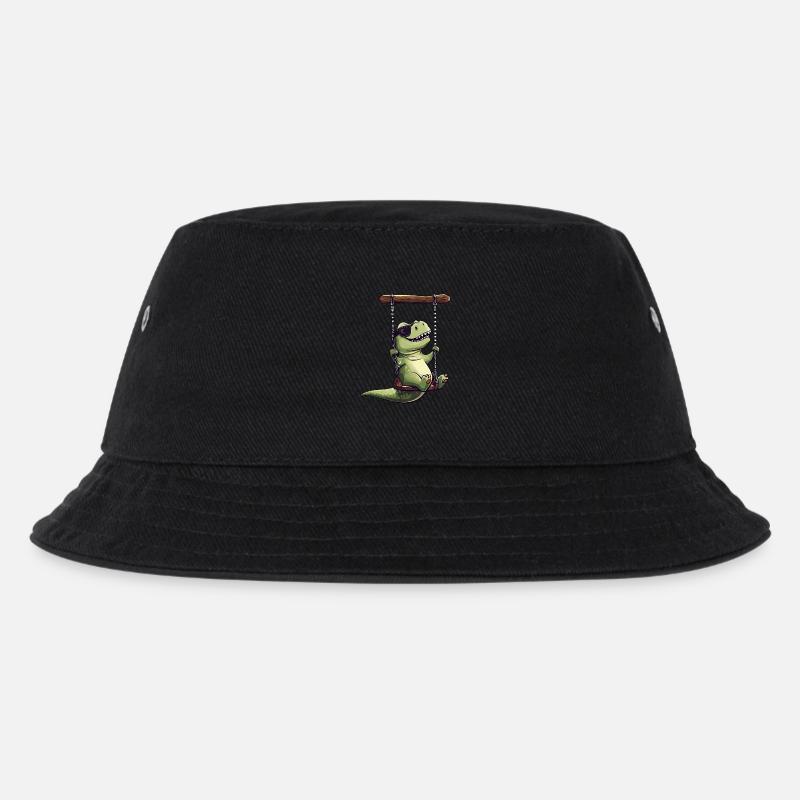 Cooler Dino auf der Schaukel T-Rex Sonnenbrille - Kinder Bucket Hat - Schwarz