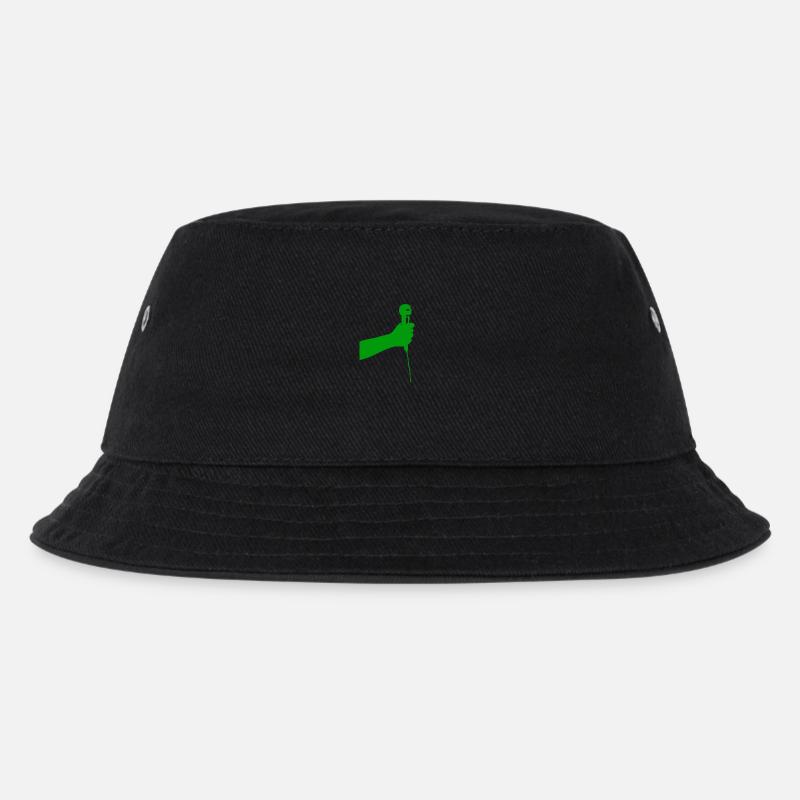 Mikrofon (grün) - Kinder Bucket Hat - Schwarz