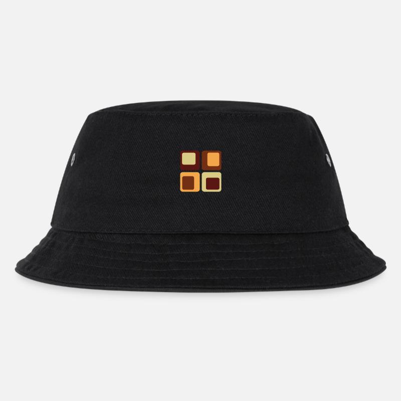 70er quadrate II muster - Kinder Bucket Hat - Schwarz