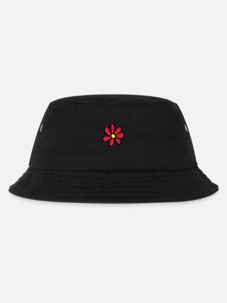 Blume - Kinder Bucket Hat - Schwarz