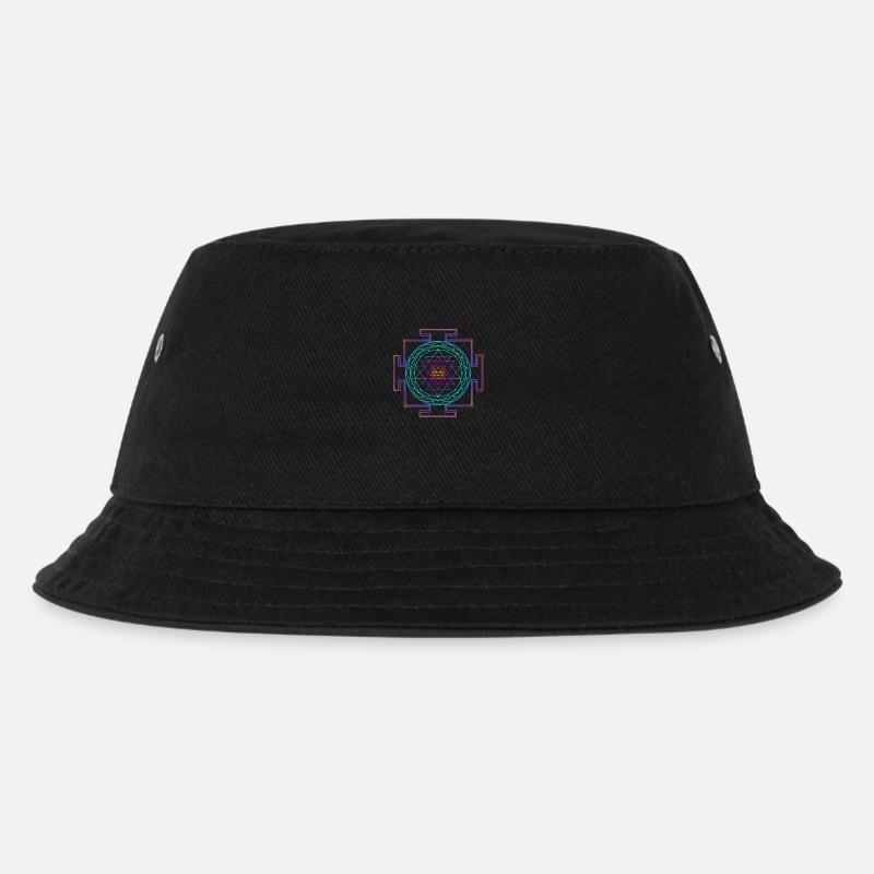 Sri Yantra - filigran - Kinder Bucket Hat - Schwarz