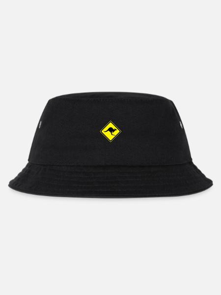 Kangaroo__V001 - Kinder Bucket Hat - Schwarz