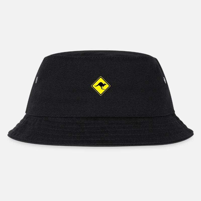 Kangaroo__V001 - Kinder Bucket Hat - Schwarz