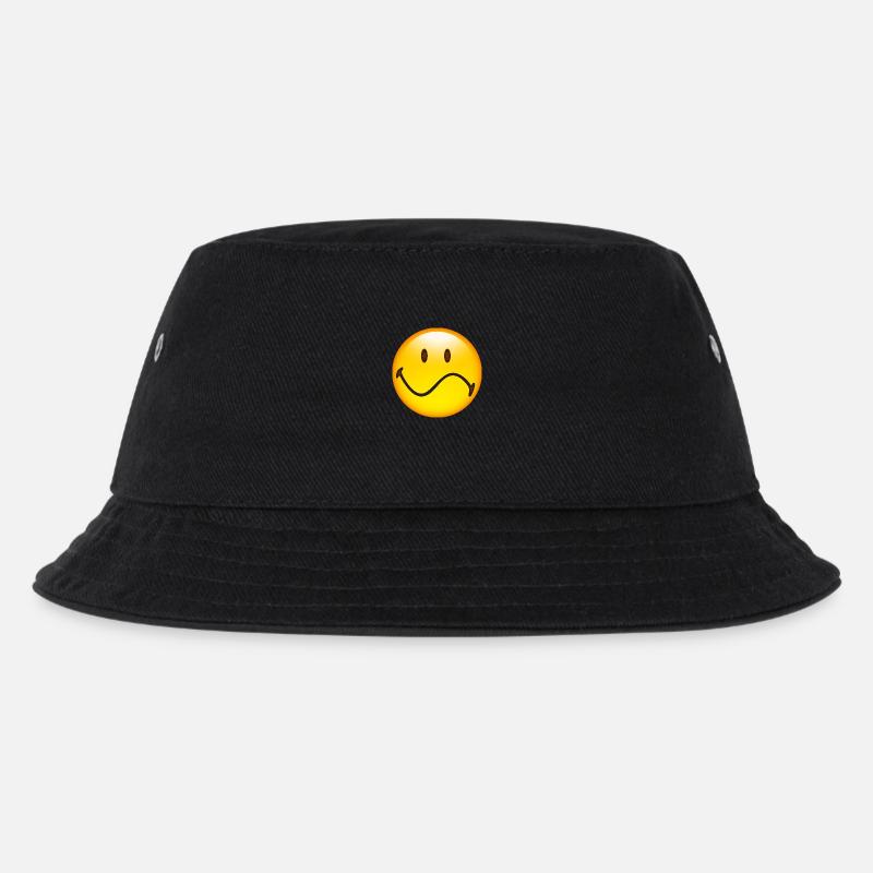 Smiley Indifferent - Kids’ Bucket Hat - black