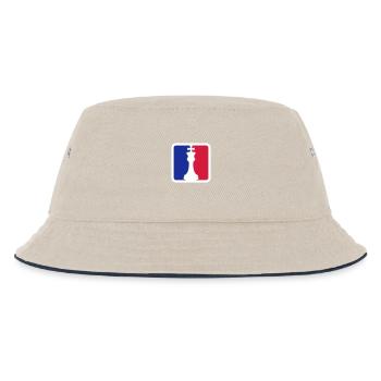 Schach Rot Blau - Kinder Bucket Hat - Natur/Navy - Vorne