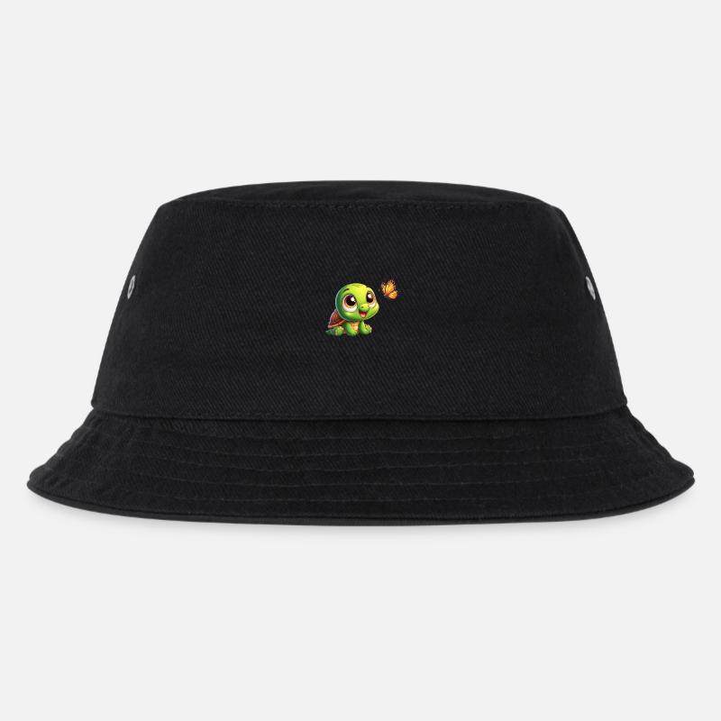 Karikatur Schildkröte 1 - Kinder Bucket Hat - Schwarz