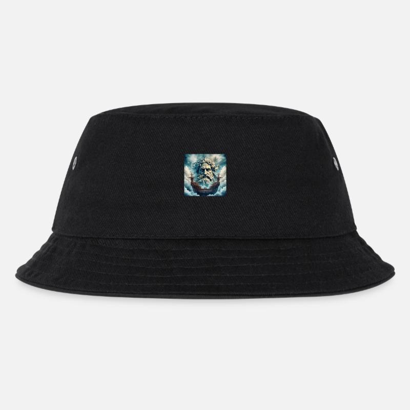 Poseidon - Kinder Bucket Hat - Schwarz