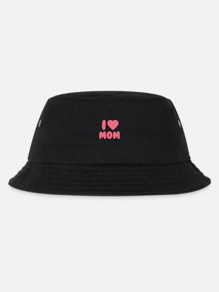 I LOVE MOM - Kinder Bucket Hat - Schwarz
