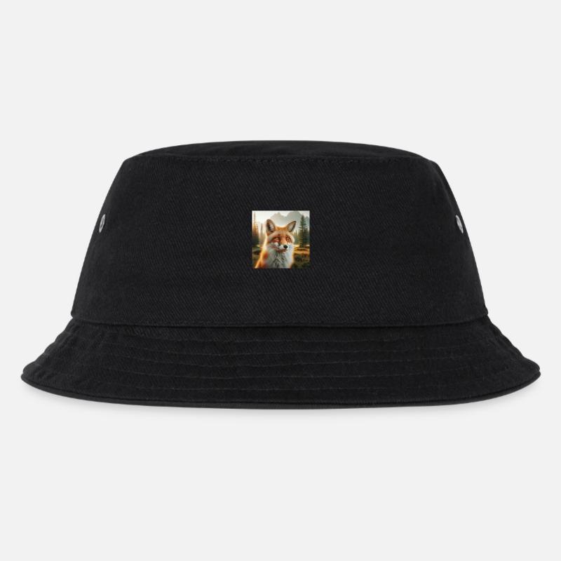 Fuchs - Kinder Bucket Hat - Schwarz