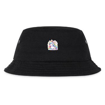 Regenbogen-Einhorn - Kinder Bucket Hat - Schwarz - Vorne