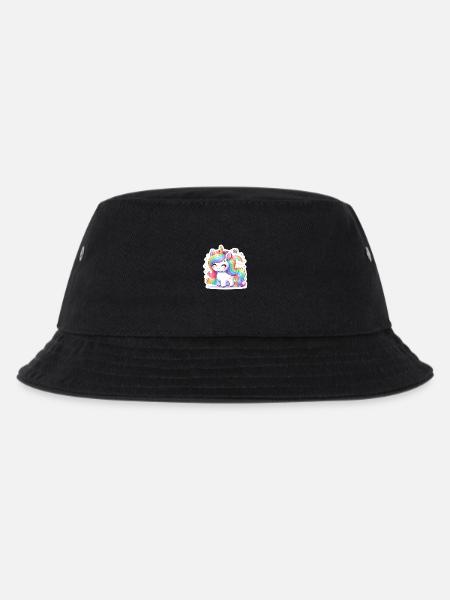 Regenbogen-Einhorn - Kinder Bucket Hat - Schwarz