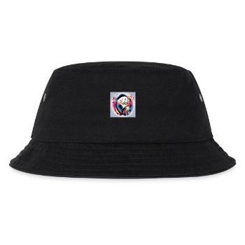 Musik Melodie Kopfhörer mit Noten - Kinder Bucket Hat - Schwarz - Vorne