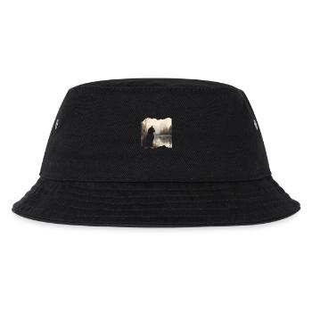 Schwarze Katze - Kinder Bucket Hat - Schwarz - Vorne
