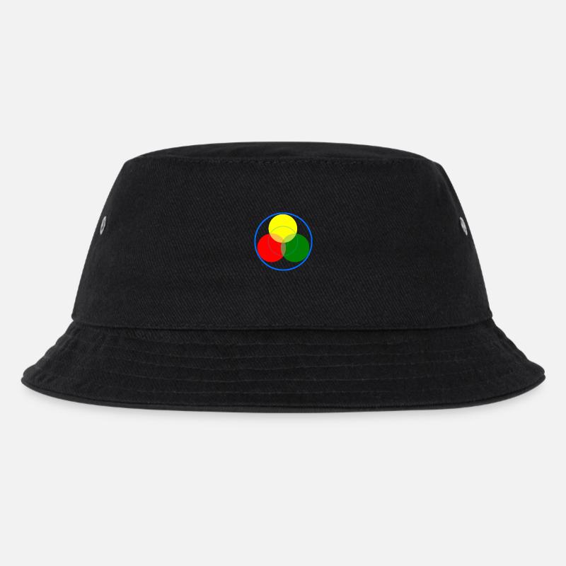 Bunte Ringe mit Farbüberlagerungen - Kinder Bucket Hat - Schwarz