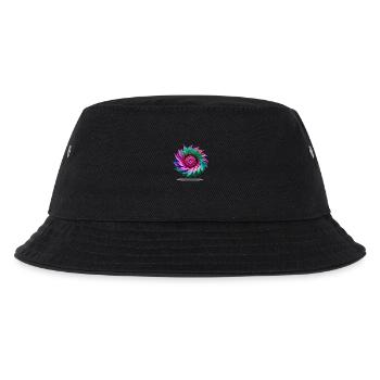 Medaillon Hanf Cannabis Bubatz Blüte rosa mintgrün - Kinder Bucket Hat - Schwarz - Vorne