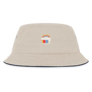 Geburtstagsgeschenk im November 1987. November 1987 - Kinder Bucket Hat - Natur/Navy - Vorne