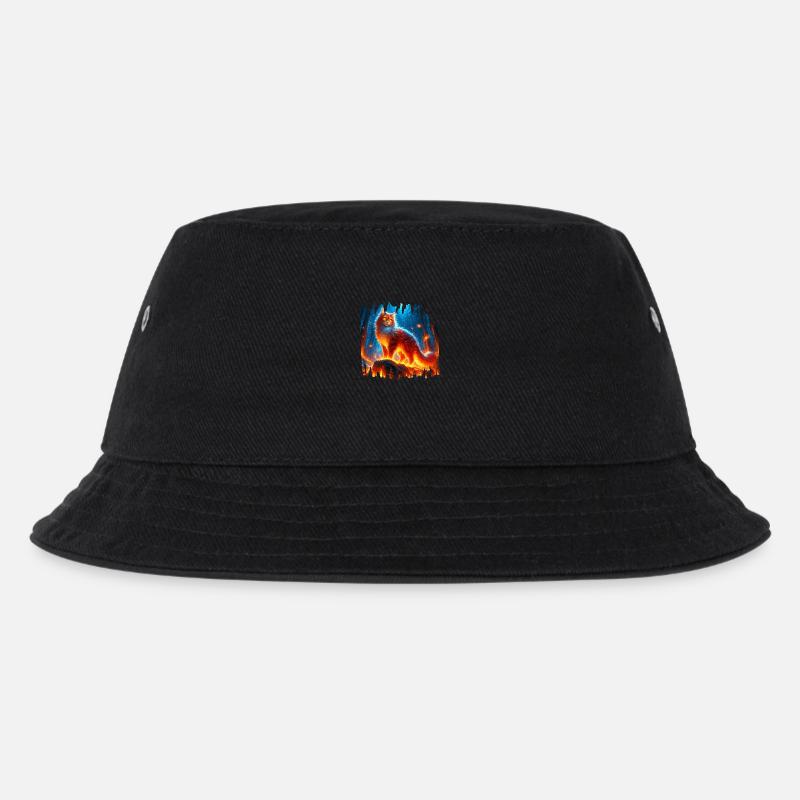 Enchanted Fire Feline - Kids’ Bucket Hat - black