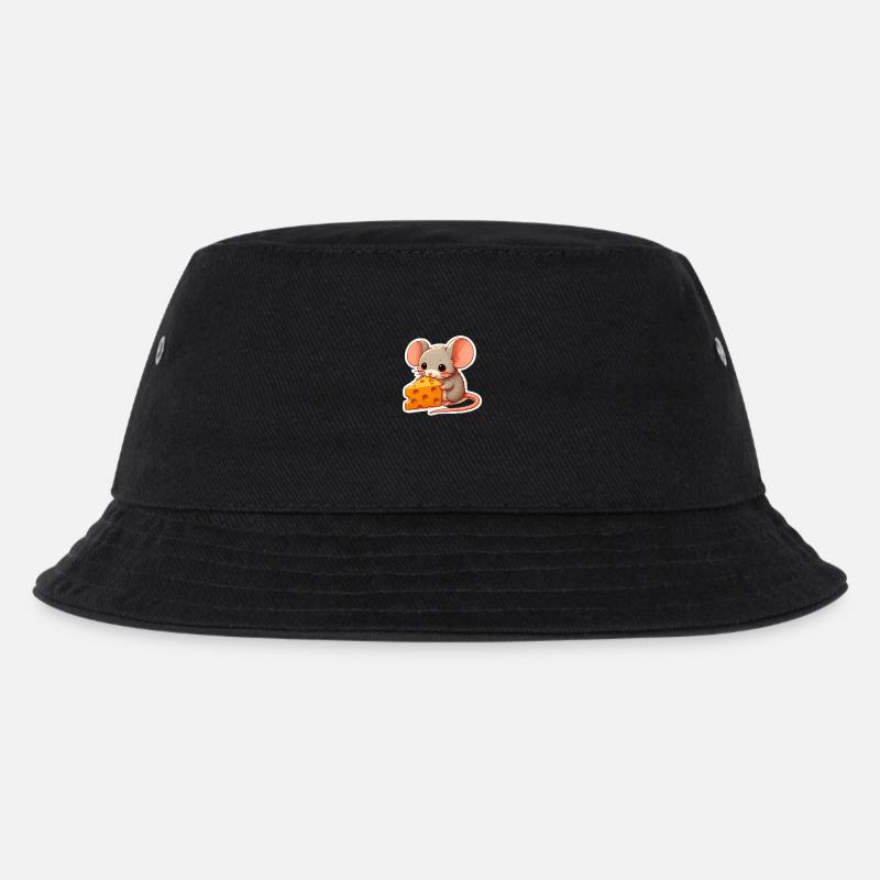 Maus mit Käse - Kinder Bucket Hat - Schwarz