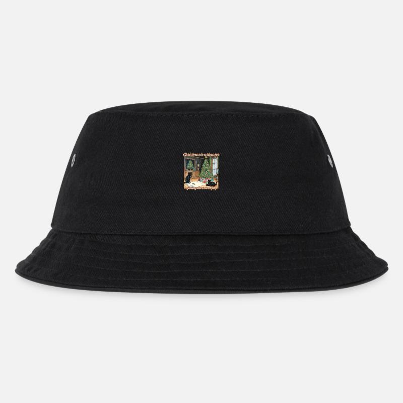 Weihnachtskatzen - Kinder Bucket Hat - Schwarz