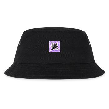 Kreativ gemusterter Klecks auf violett - Kinder Bucket Hat - Schwarz - Vorne