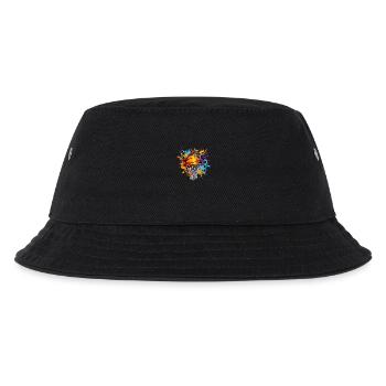 Bunter Basketball Korb Pop Art - Kinder Bucket Hat - Schwarz - Vorne