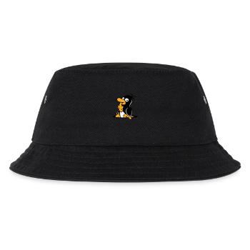 Penguin Eats Fish Caught Hole Bottom Hunger Cool - Kids’ Bucket Hat - black - Front
