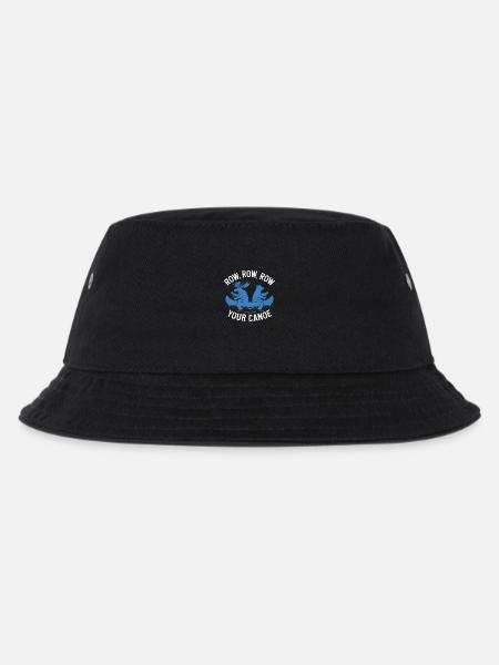 Rudern, rudern, rudern Sie Ihr Kanu - Kinder Bucket Hat - Schwarz