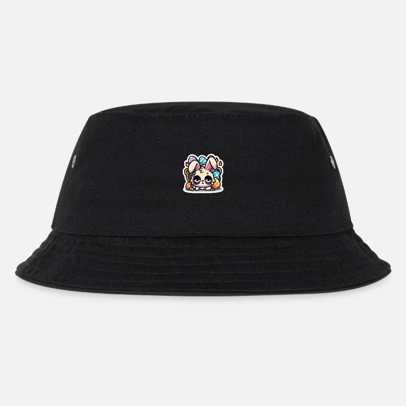 Burnout Bunny - Kinder Bucket Hat - Schwarz