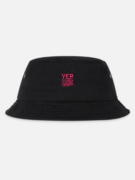 Yep still Single – Anti Valentinstag Spruch Design - Kinder Bucket Hat - Schwarz