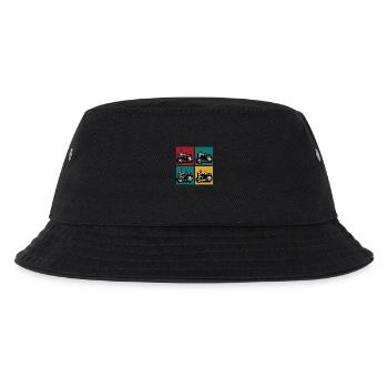 Retro-Oldtimer-Traktor - Kinder Bucket Hat - Schwarz - Vorne