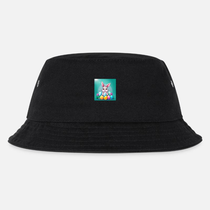 Osterzauber: Hase & Ei - Kinder Bucket Hat - Schwarz