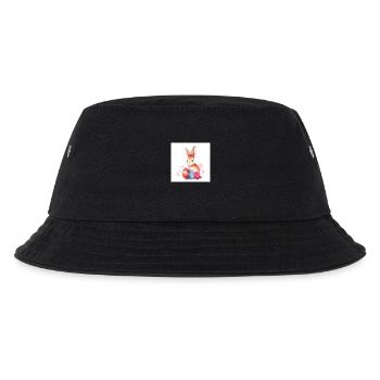 „Hasenfreunde unterwegs“ - Kinder Bucket Hat - Schwarz - Vorne