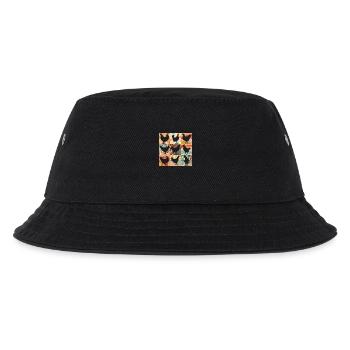 Floral Retro Chicken - Kids’ Bucket Hat - black - Front