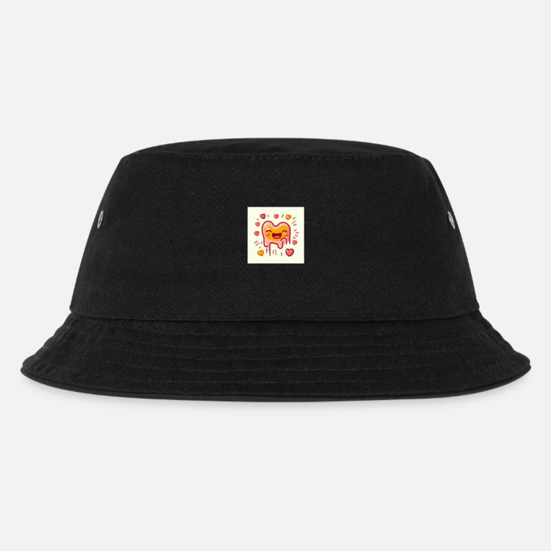 Splashed Icy Heart - Kids’ Bucket Hat - black