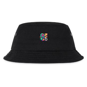 Neon Dreams – 3D Abstrakte Formen Explosion - Kinder Bucket Hat - Schwarz - Vorne