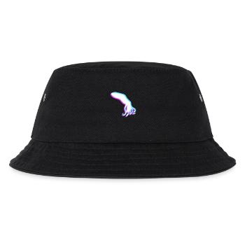 Oktopus 3D Illusion Design cool blau rot cyan rosa - Kinder Bucket Hat - Schwarz - Vorne