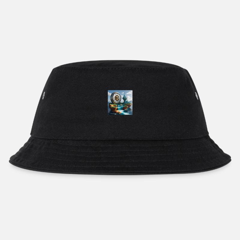Kunst Uhr - Kinder Bucket Hat - Schwarz