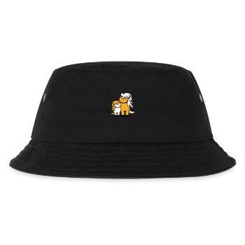 2 Süße Pferde Kind Familie Mama Papa Mutter Vater - Kinder Bucket Hat - Schwarz - Vorne