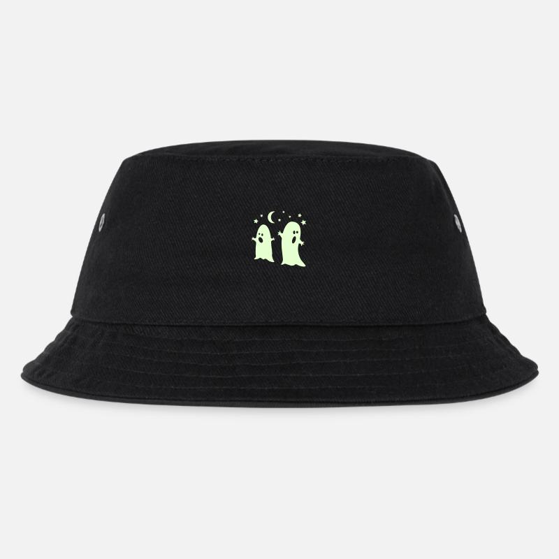 glow in the dark ghosts - Kinder Bucket Hat - Schwarz