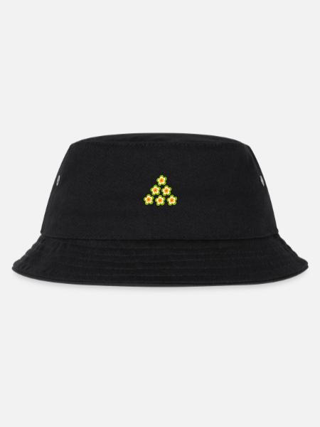 70er Jahre Blume Muster Retro Hippie Flowers Power - Kinder Bucket Hat - Schwarz