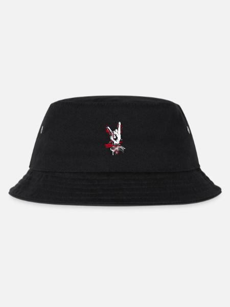 Metal and rock hand sign - Kids’ Bucket Hat - black