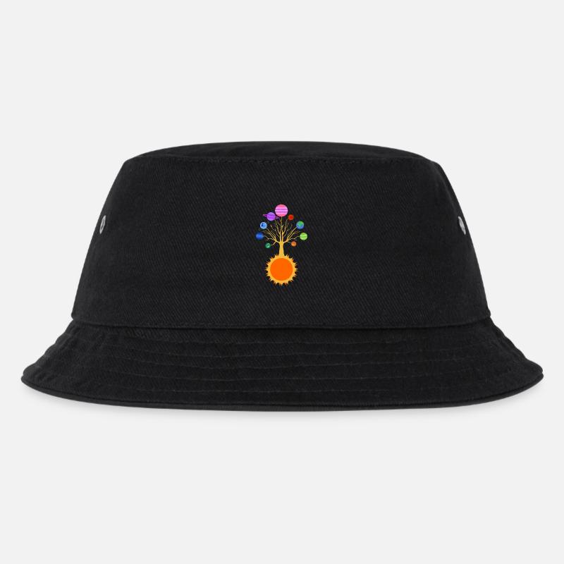 Solar System Tree - Kids’ Bucket Hat - black