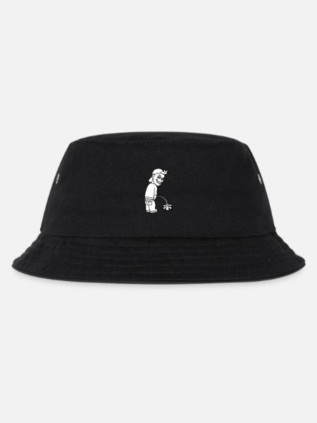 Pee Boy 2c - Kinder bucket hat - zwart