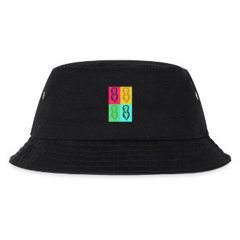 Goethe PopArt Vierfarben - Kinder Bucket Hat - Schwarz - Vorne