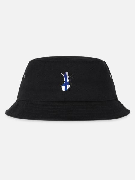 Finnland Flagge in der Finnland Landkarte FI - Kinder Bucket Hat - Schwarz