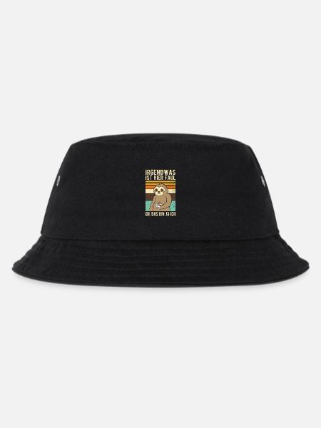 Faultier Irgendwas ist hier Faul - Kinder Bucket Hat - Schwarz