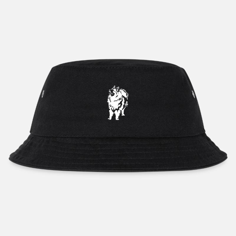 Wolfsspitz "Black Edition" - Kinder Bucket Hat - Schwarz